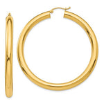 Carica l&#39;immagine nel visualizzatore di Gallery, 14k Yellow Gold Classic Round Hoop Earrings 60mm 55mm 48mm 43mm 40mm 35mm 30mm x 5mm
