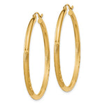 Load image into Gallery viewer, 14k Yellow Gold Satin Diamond Cut Classic Round Hoop Earrings 38mm x 2.5mm
