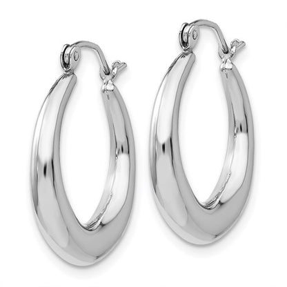 14k white gold shrimp classic hoop earrings 20mm