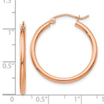 Load image into Gallery viewer, 14K Rose Gold Classic Round Hoop Earrings 25mm x 2mm
