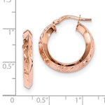 Load image into Gallery viewer, 14k Rose Gold Classic Diamond Cut Round Hoop Earrings GU0917I - BringJoyCollection

