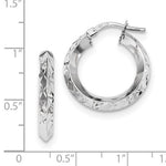 Charger l&#39;image dans la galerie, 14k White Gold Classic Diamond Cut Round Hoop Earrings GU0917W - BringJoyCollection
