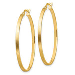 Load image into Gallery viewer, 14k Yellow Gold Brushed Round Square Tube Hoop Earrings 37mm x 2mm
