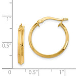 Load image into Gallery viewer, 14k Yellow Gold Round Knife Edge Hoop Earrings 19mm x 3mm
