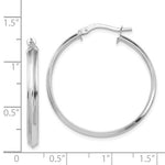 Load image into Gallery viewer, 14k White Gold Round Knife Edge Hoop Earrings 31mm x 3mm

