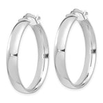 Afbeelding in Gallery-weergave laden, 14k White Gold Round Square Tube Hoop Earrings 29mm x 5mm
