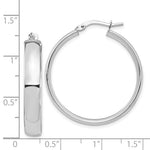 Load image into Gallery viewer, 14k White Gold Round Square Tube Hoop Earrings 29mm x 5mm
