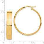 Load image into Gallery viewer, 14k Yellow Gold Round Square Tube Hoop Earrings 35mm x 7mm
