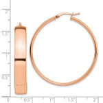 Загрузить изображение в средство просмотра галереи, 14k Rose Gold Round Square Tube Hoop Earrings 39mm x 7mm
