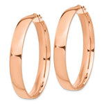 Load image into Gallery viewer, 14k Rose Gold Round Square Tube Hoop Earrings 44mm x 7mm
