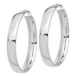 Charger l&#39;image dans la galerie, 14k White Gold Round Square Tube Hoop Earrings 44mm x 7mm
