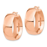 Load image into Gallery viewer, 14k Rose Gold Round Square Tube Hoop Earrings 25mm x 10mm
