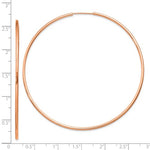 Charger l&#39;image dans la galerie, 14k Rose Gold Classic Endless Round Hoop Earrings 63mm x 1.5mm
