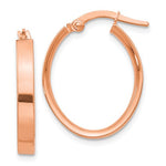 Carica l&#39;immagine nel visualizzatore di Gallery, 14k Rose Gold Square Tube Oval Hoop Earrings 22mm x 17mm x 3mm
