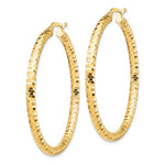 Load image into Gallery viewer, 14k Yellow Gold Diamond Cut Round Hoop Earrings 43mm x 3mm
