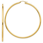 Load image into Gallery viewer, 14K Yellow Gold Classic Round Hoop Earrings 68mm x 2.25mm
