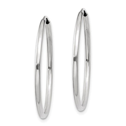 14k white gold classic round endless hoop earrings 30mm x 1.20mm
