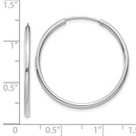 Load image into Gallery viewer, 14k White Gold Classic Round Endless Hoop Earrings 30mm x 1.20mm - BringJoyCollection
