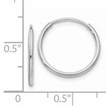 Load image into Gallery viewer, 14k White Gold Classic Round Endless Hoop Earrings 15mm x 1.20mm - BringJoyCollection
