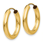 Load image into Gallery viewer, 14k Yellow Gold Round Endless Hoop Earrings 20mm x 2.75mm
