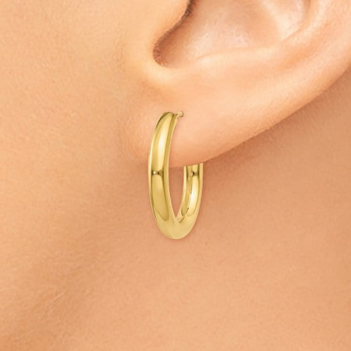 14k yellow gold round endless hoop earrings 20mm x 2.75mm