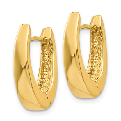 14k yellow gold classic huggie hinged hoop earrings 17mm x 11mm x 4mm