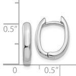 Load image into Gallery viewer, 14k White Gold Classic Huggie Hinged Hoop Earrings 13mm x 10mm x 3mm

