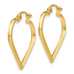 Загрузить изображение в средство просмотра галереи, 14K Yellow Gold Heart Hoop Earrings 24mm x 2mm

