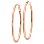 Carica l&#39;immagine nel visualizzatore di Gallery, 14K Rose Gold Square Tube Oval Hoop Earrings 54mm x 21mm x 2mm
