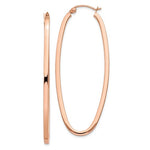 Load image into Gallery viewer, 14K Rose Gold Square Tube Oval Hoop Earrings 54mm x 21mm x 2mm
