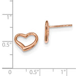Φόρτωση εικόνας στο εργαλείο προβολής Συλλογής, 14k Rose Gold Small Floating Heart Stud Post Push Back Earrings
