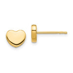 Ladda upp bild till gallerivisning, 14k Yellow Gold Small Heart Button Stud Post Push Back Earrings

