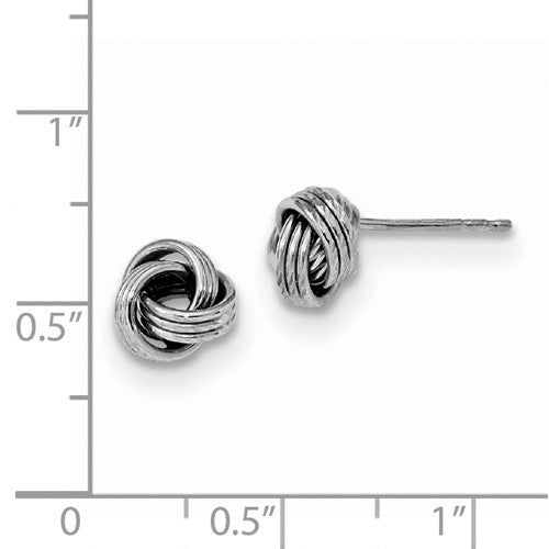 14k white gold 8mm love knot post stud earrings