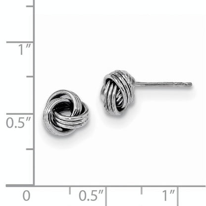 14k white gold 8mm love knot post stud earrings