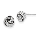 Load image into Gallery viewer, 14k White Gold 10mm Classic Love Knot Post Earrings CKLTL1054W - BringJoyCollection
