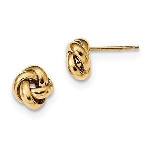 14k yellow gold 8mm classic love knot post earrings