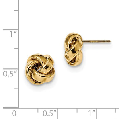 14k yellow gold 9mm classic love knot post earrings