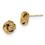 Load image into Gallery viewer, 14k Yellow Gold 8mm Textured Love Knot Post Stud Earrings
