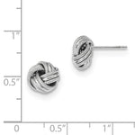 Load image into Gallery viewer, 14k White Gold 8mm Textured Love Knot Post Stud Earrings
