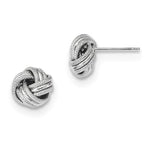 Load image into Gallery viewer, 14k White Gold 8mm Textured Love Knot Post Stud Earrings
