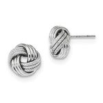 Load image into Gallery viewer, 14k White Gold 11mm Textured Love Knot Stud Post Earrings
