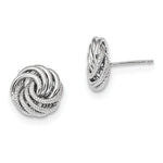 Lade das Bild in den Galerie-Viewer, 14k White Gold 11mm Love Knot Post Stud Earrings GO0133D - BringJoyCollection
