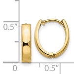 Charger l&#39;image dans la galerie, 14k Yellow Gold Small Dainty Huggie Hinged Hoop Earrings 10mm x 2mm
