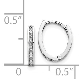 14k White Gold Diamond Cut Small Dainty Huggie Hinged Hoop Earrings 13mm x 1mm