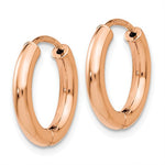 Load image into Gallery viewer, 14k Rose Gold Classic Huggie Hinged Hoop Earrings 14mm x 15mm x 2mm
