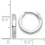 Load image into Gallery viewer, 14k White Gold Classic Huggie Hinged Hoop Earrings 13mm x 13mm x 2mm
