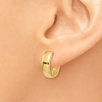 14k yellow gold classic huggie hinged hoop earrings 13mm x 13mm x 4mm