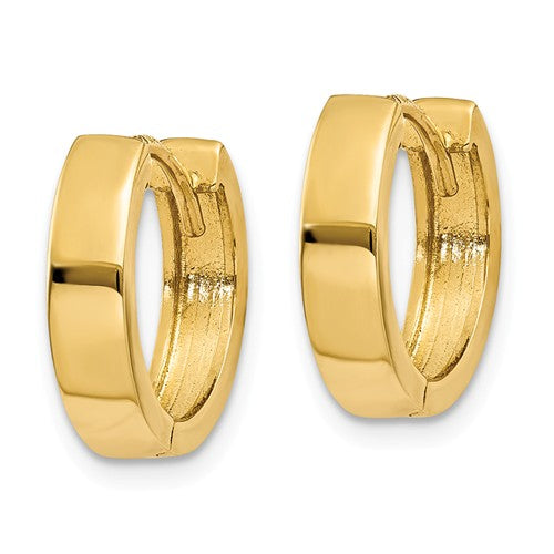 14k yellow gold classic huggie hinged hoop earrings 12mm x 12mm x 3mm