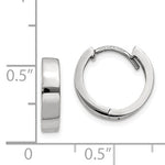 Load image into Gallery viewer, 14k White Gold Classic Huggie Hinged Hoop Earrings 12mm x 12mm x 3mm
