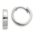 Load image into Gallery viewer, 14k White Gold Classic Huggie Hinged Hoop Earrings 12mm x 12mm x 3mm
